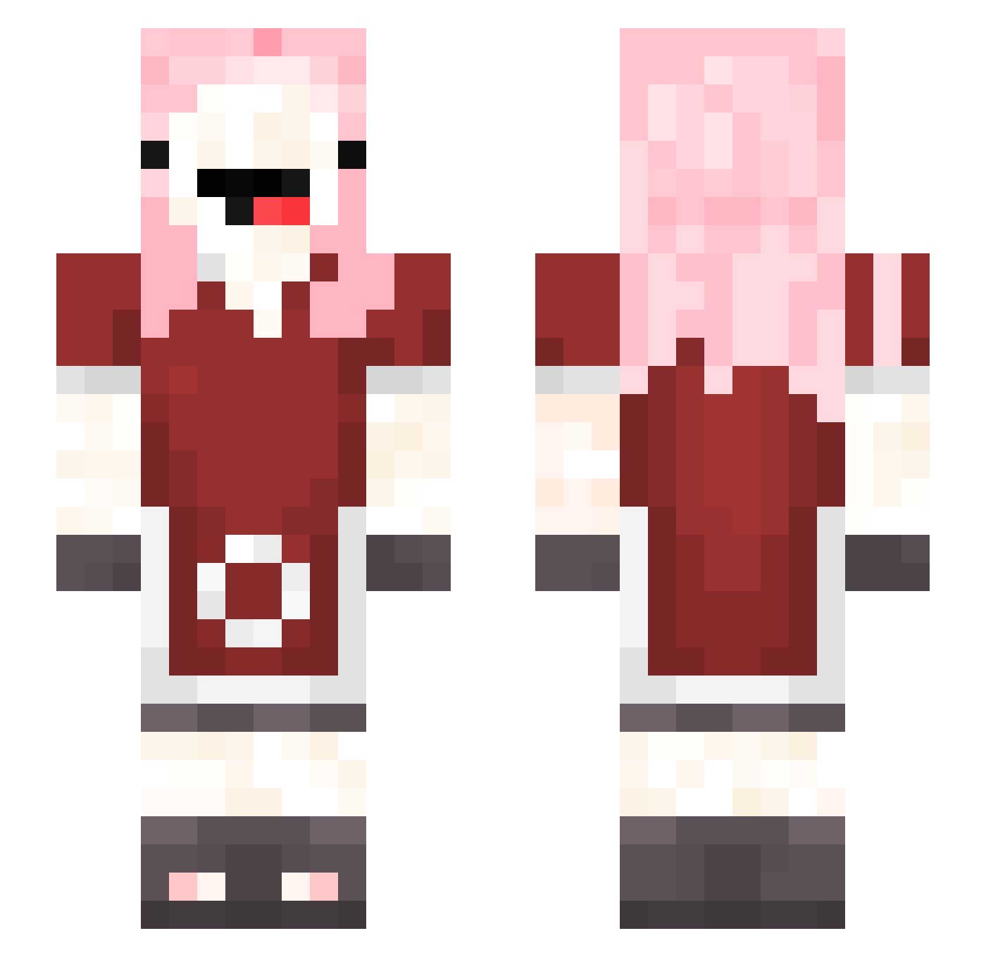 Bubzzz Minecraft skin, front and back view