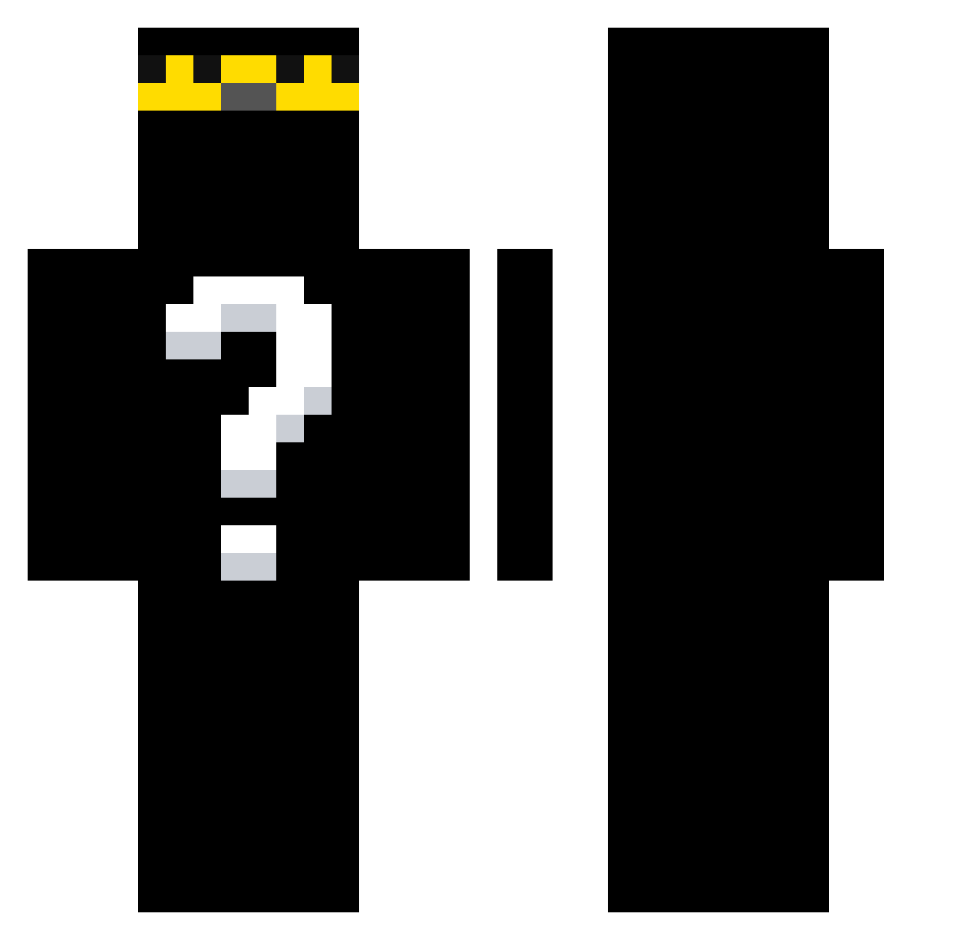 Jack_zero_ Minecraft skin, front and back view