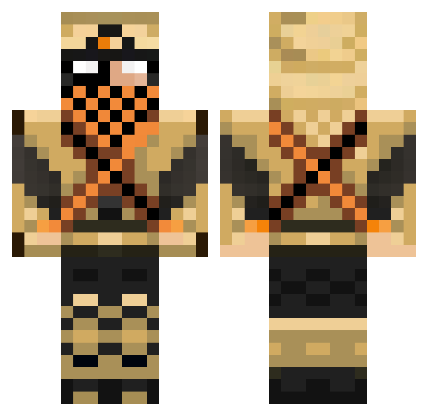 Sasseman Minecraft skin, front and back view