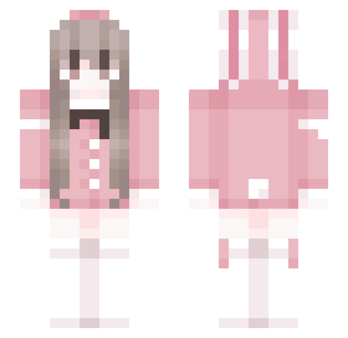 TimaNima Minecraft skin, front and back view