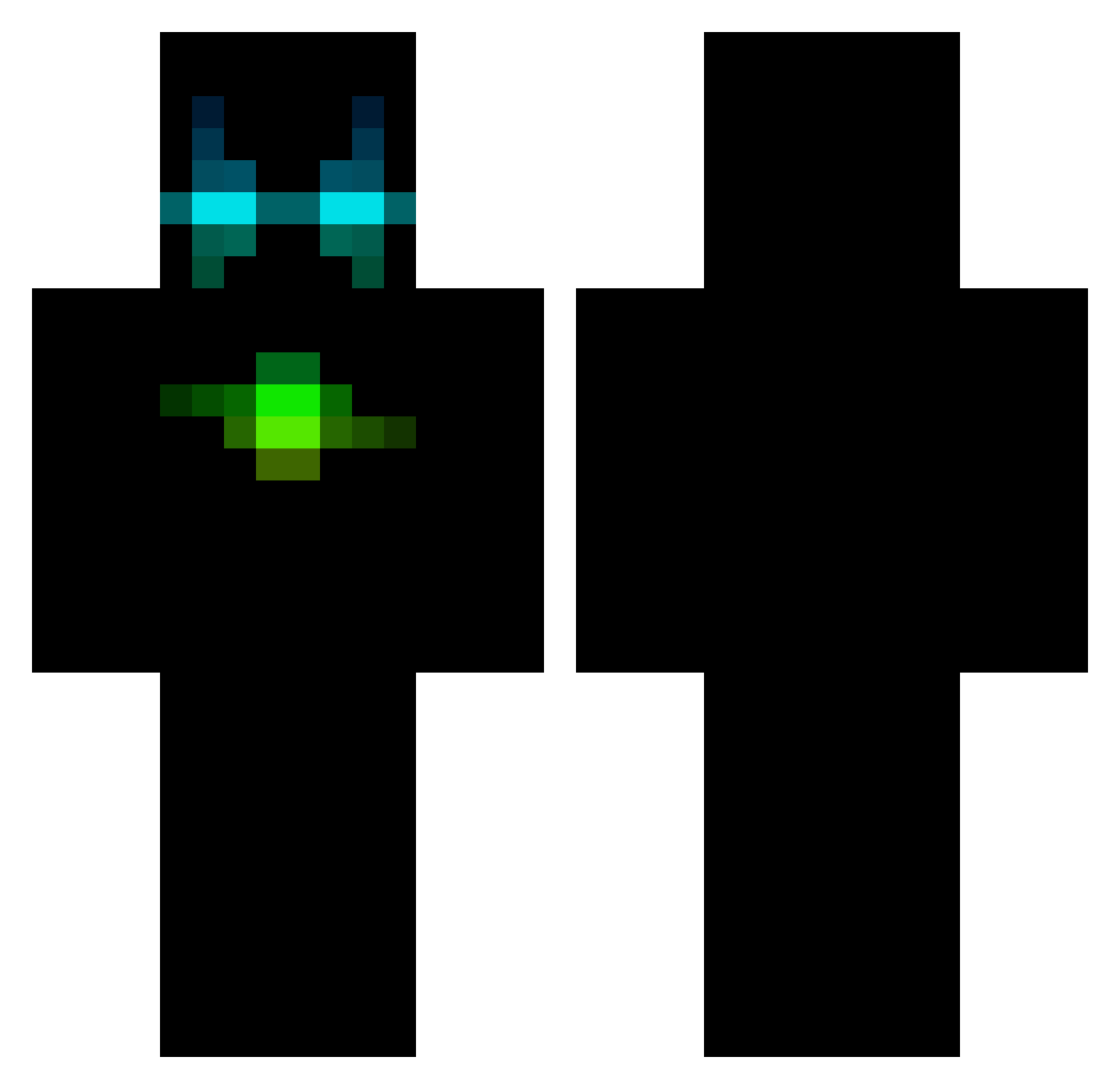RazeTCS Minecraft skin, front and back view