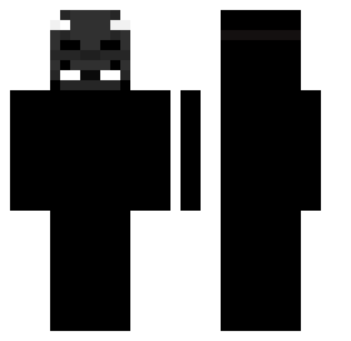 coKeater Minecraft skin, front and back view
