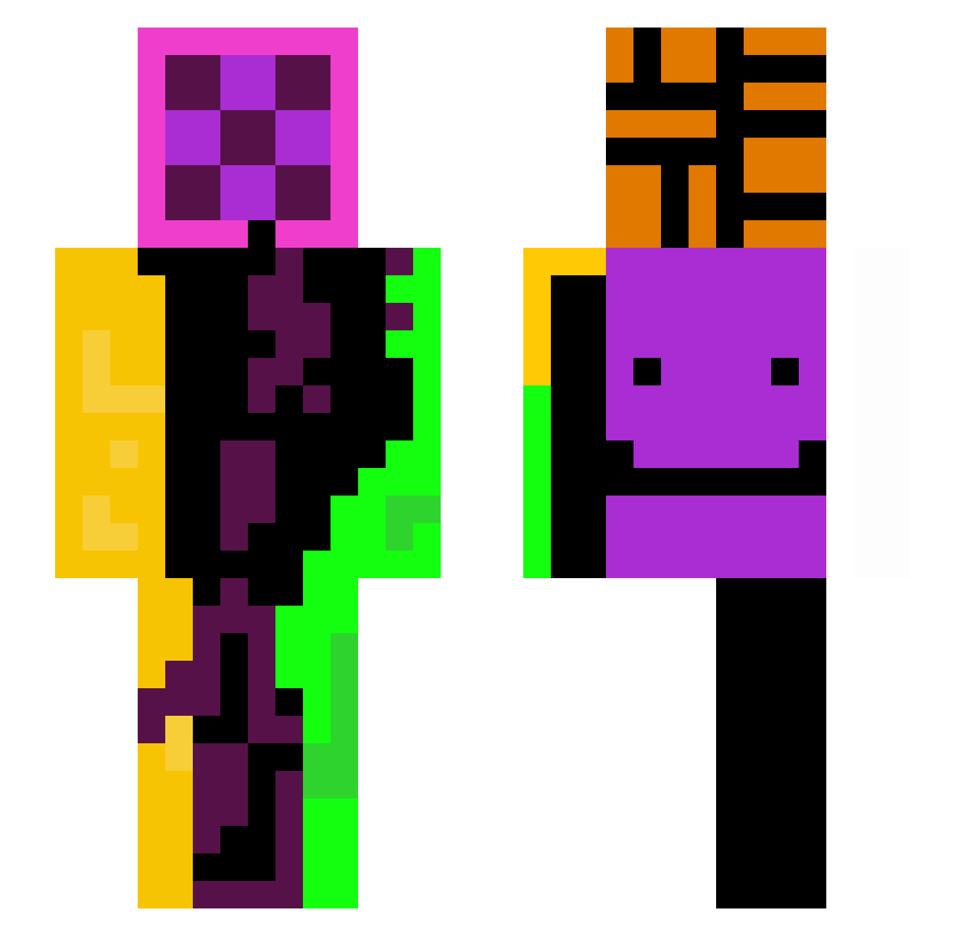 Caardss Minecraft skin, front and back view