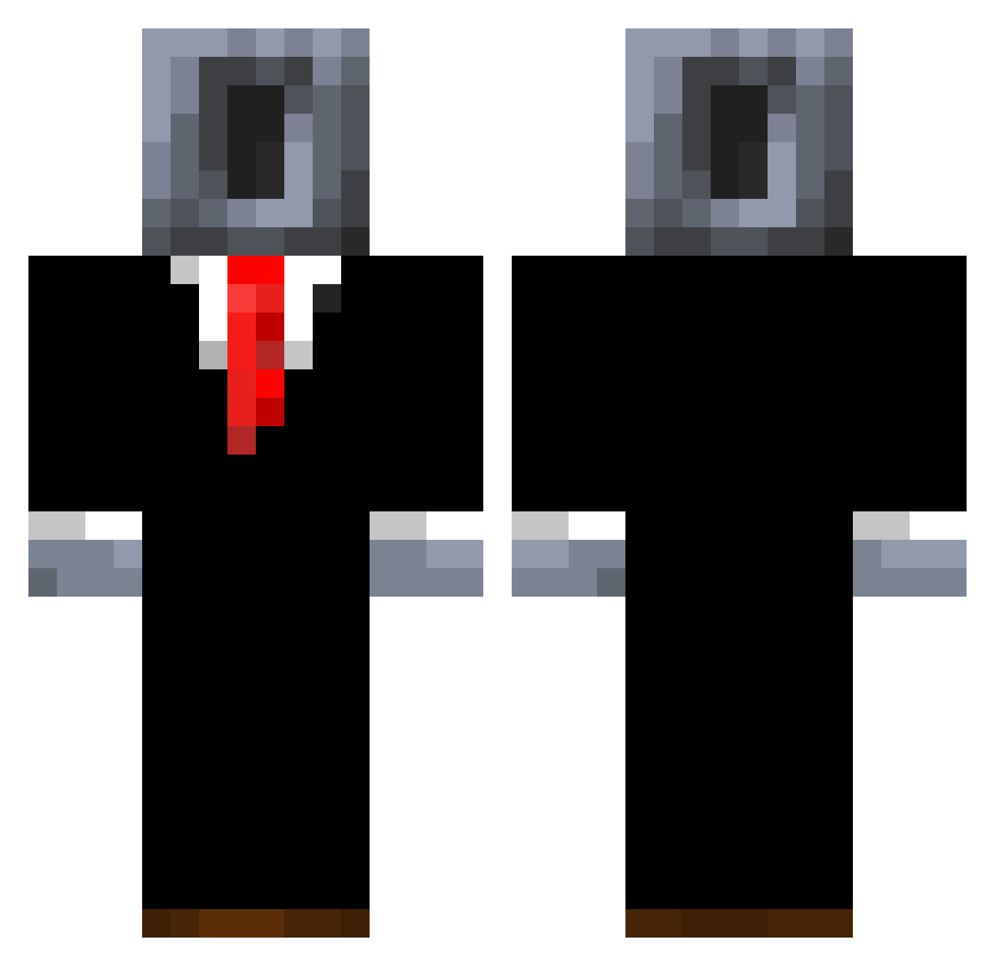 Scrumal Minecraft skin, front and back view