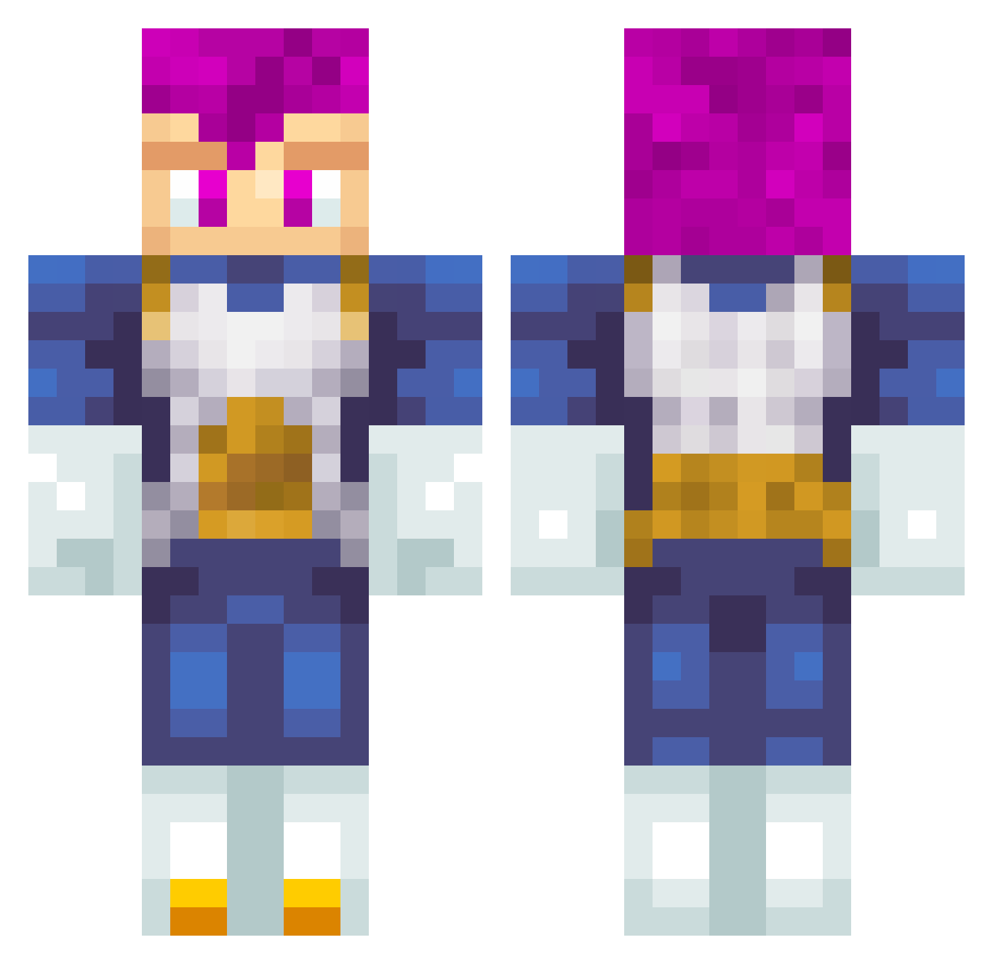 kalecomp Minecraft skin, front and back view