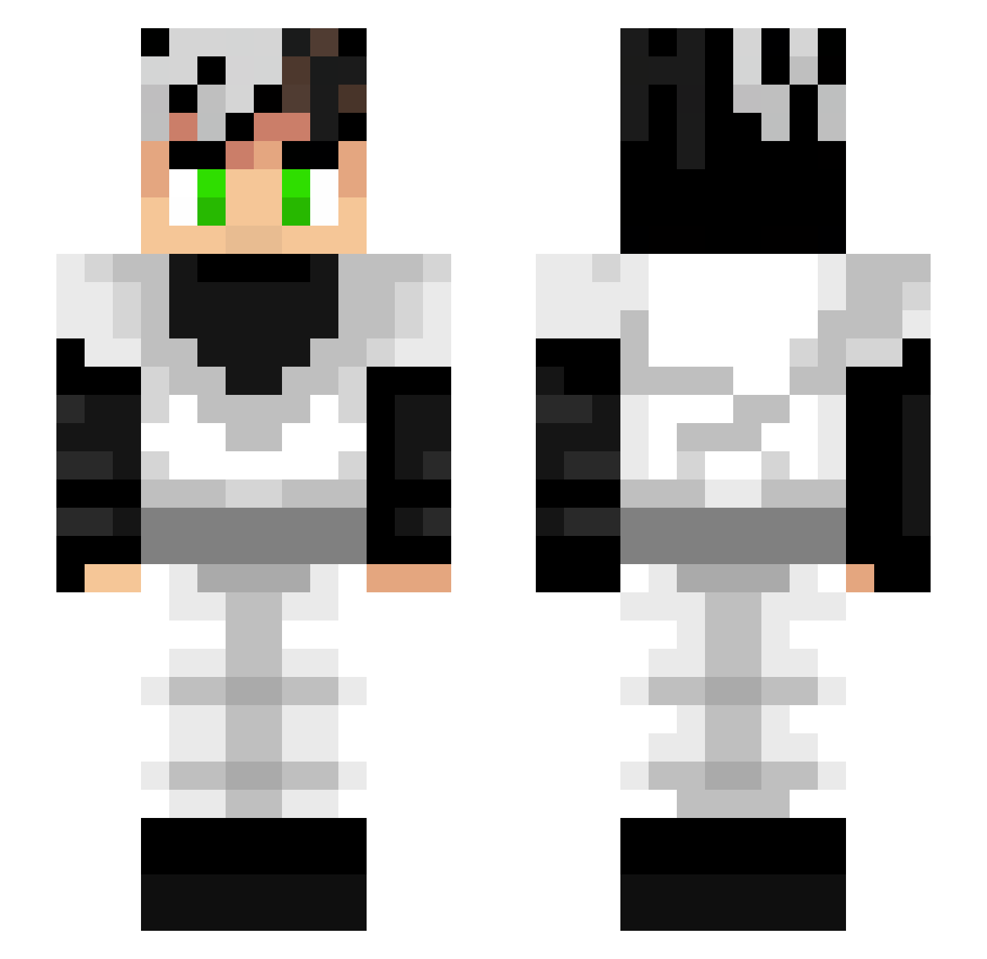 steppay Minecraft skin, front and back view