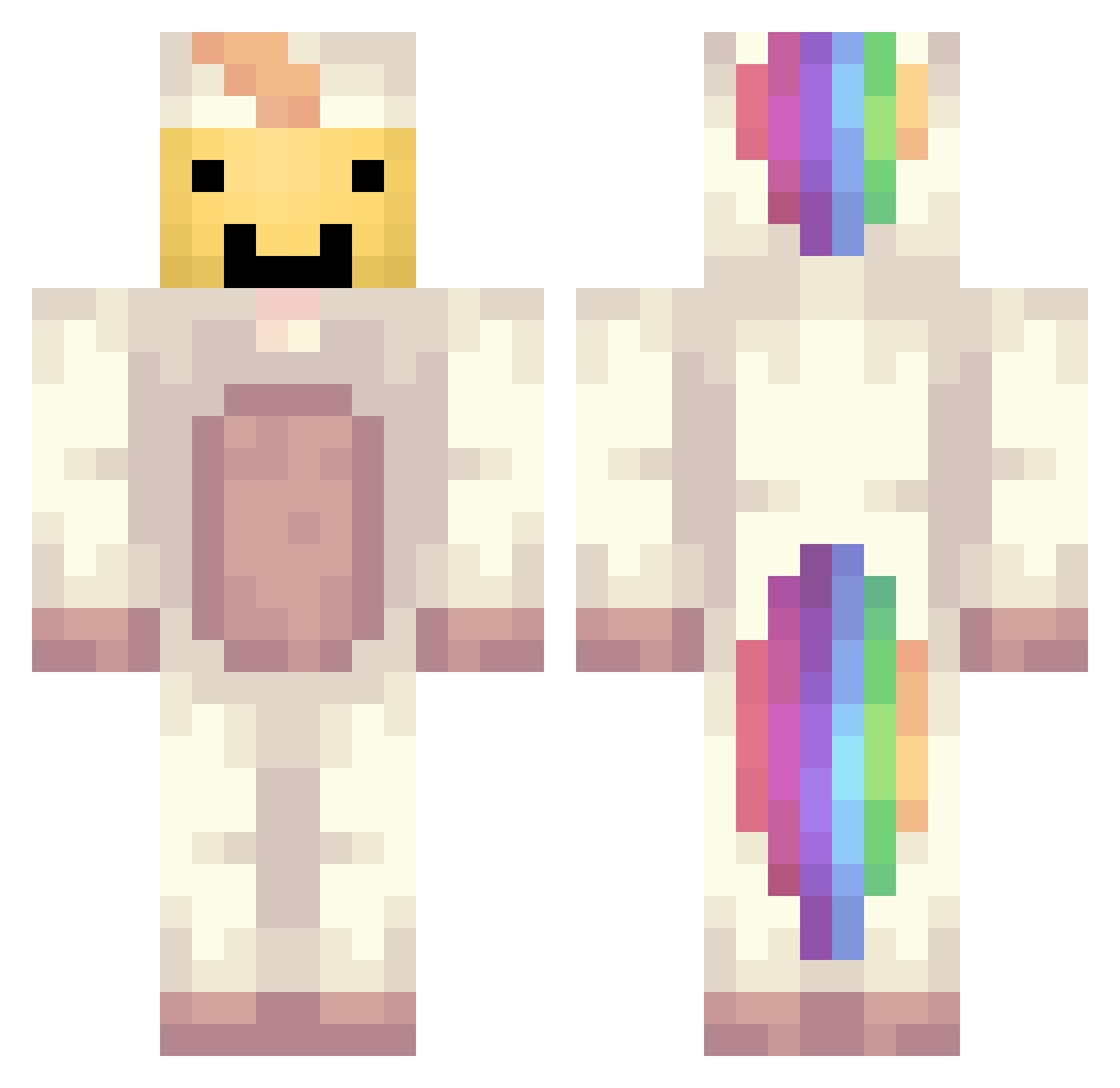 xeekq Minecraft skin, front and back view