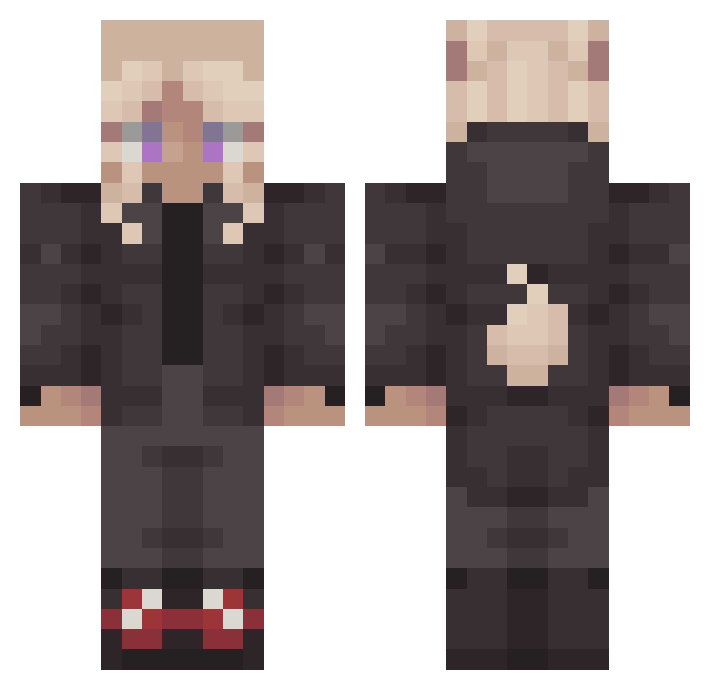 azurestars_ Minecraft skin, front and back view