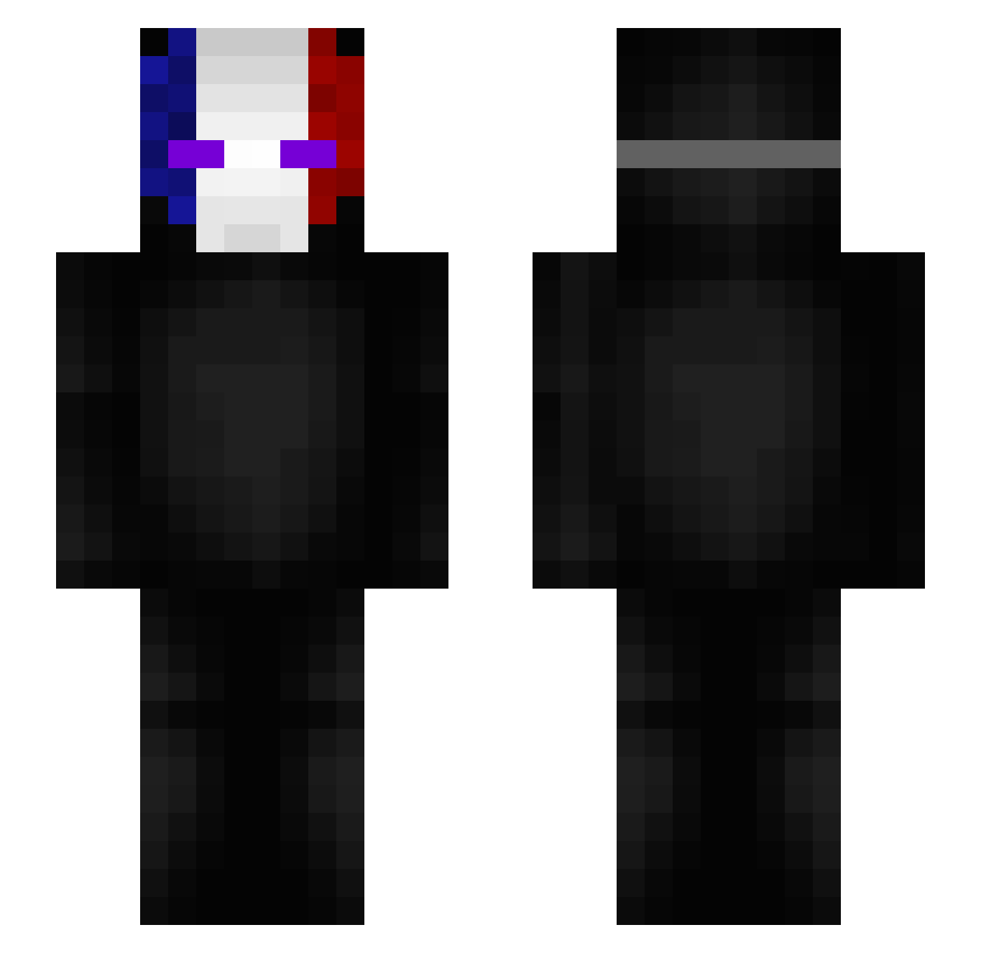 DiabloxVal Minecraft skin, front and back view