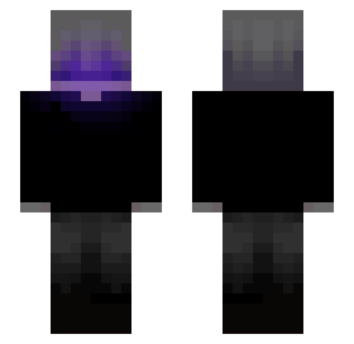 SwirlyVeil Minecraft skin, front and back view