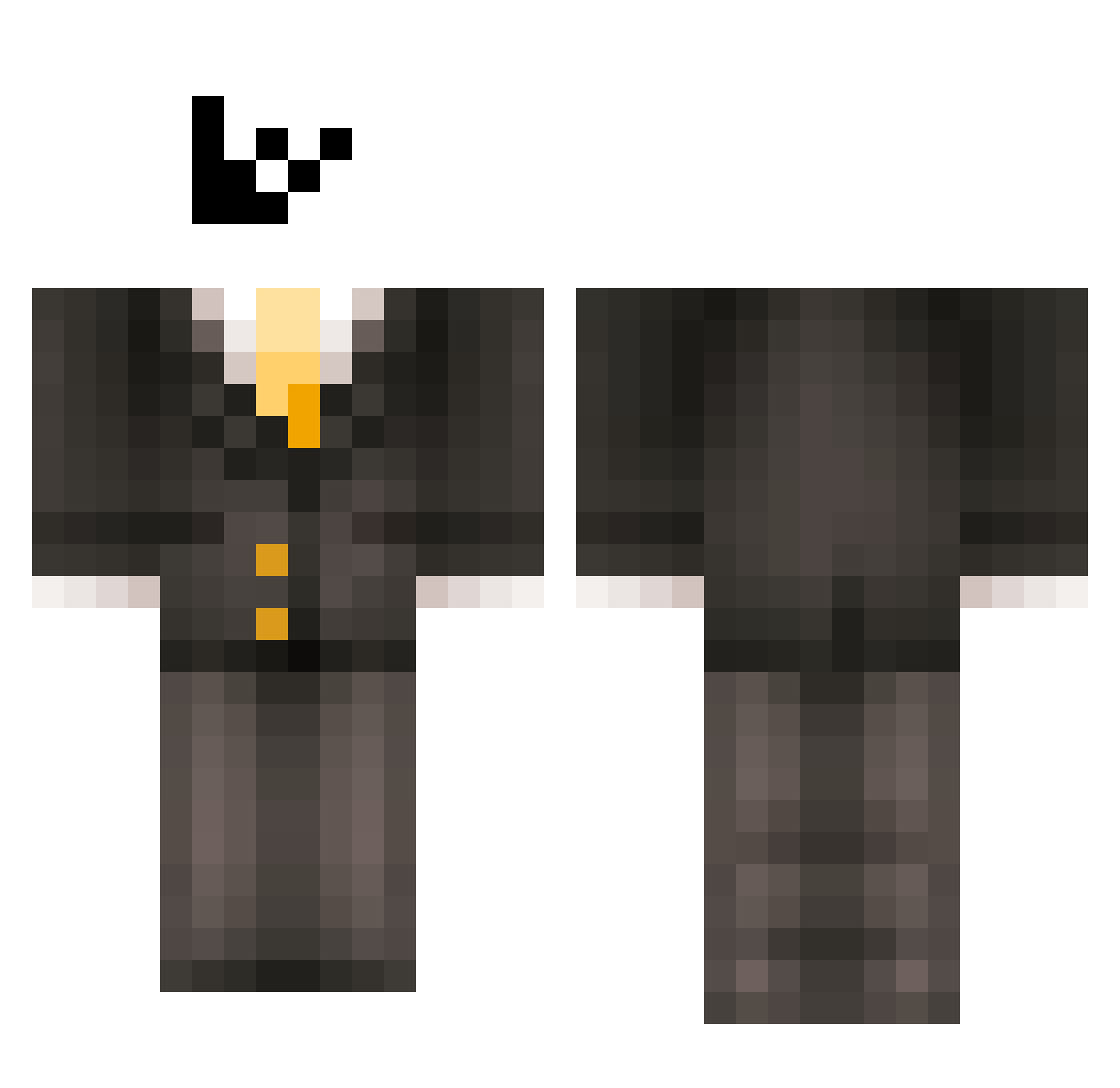 twivz_ Minecraft skin, front and back view