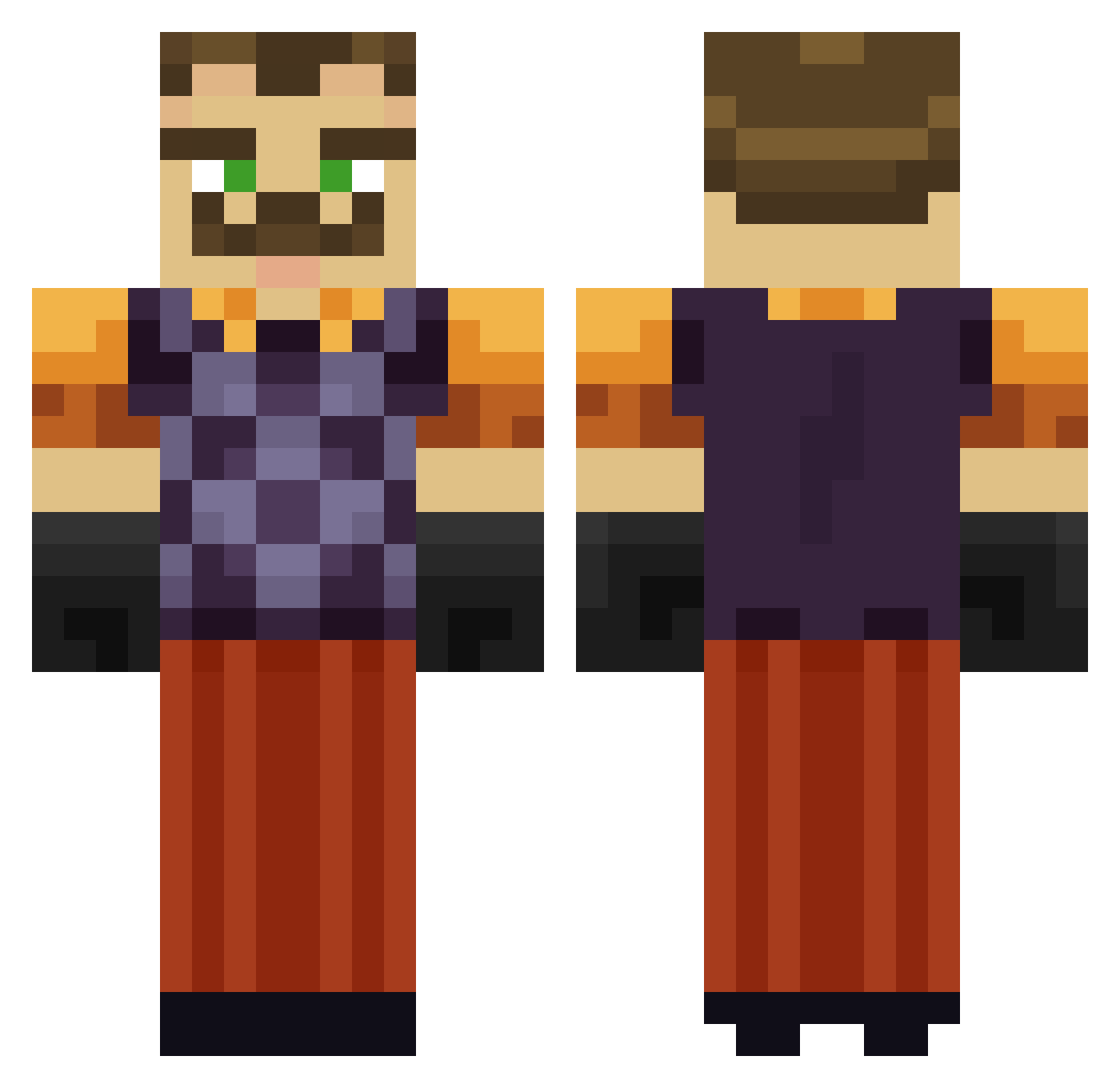 JasperEko Minecraft skin, front and back view