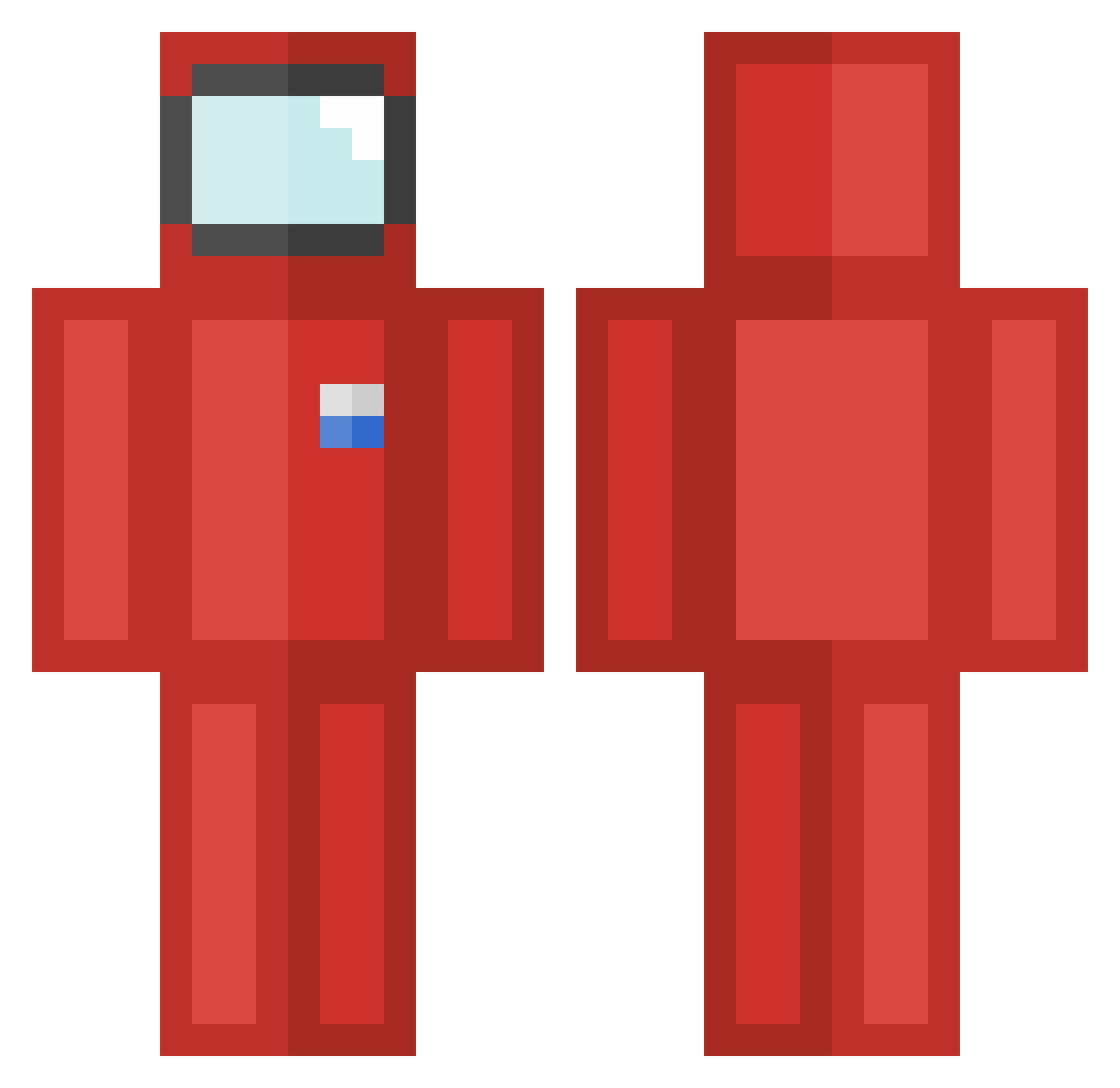 Ruwra Minecraft skin, front and back view