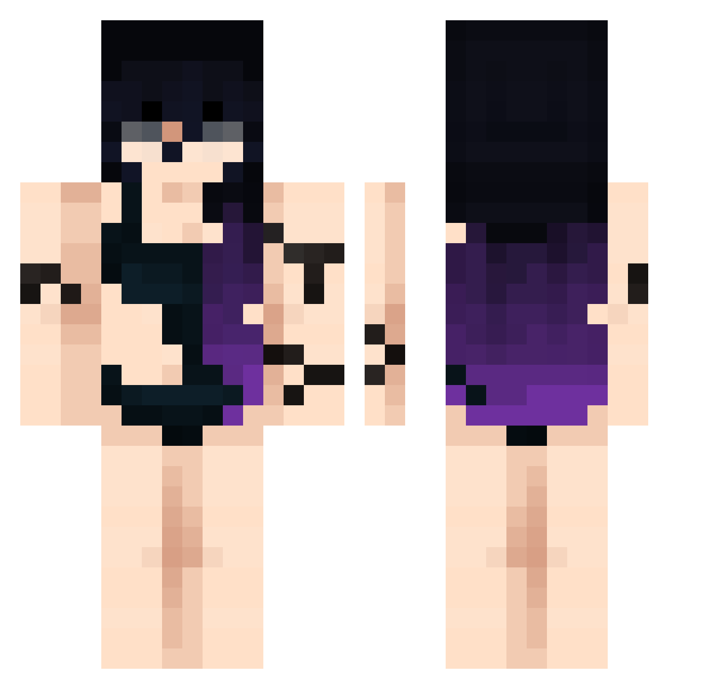 S71M Minecraft skin, front and back view