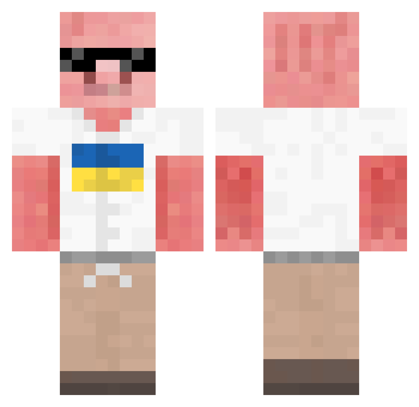 xyckap Minecraft skin, front and back view