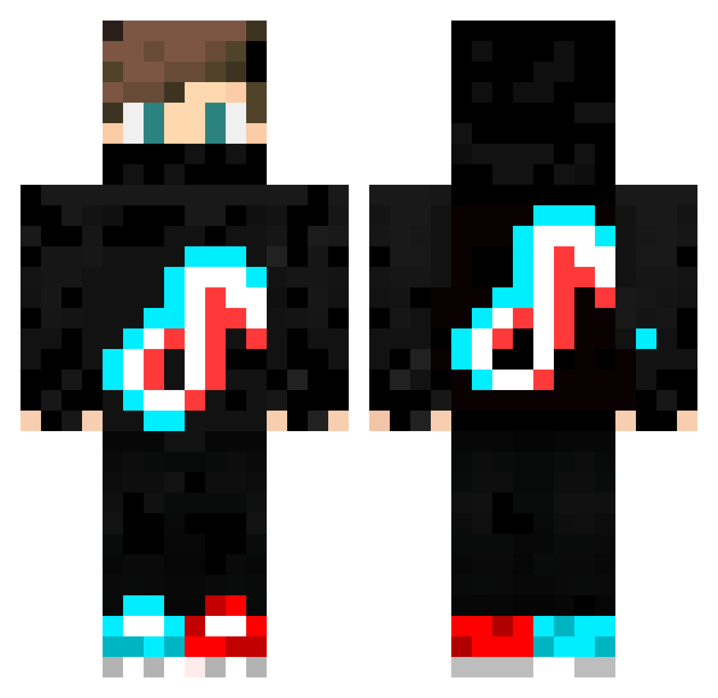 Zeusx5s Minecraft skin, front and back view