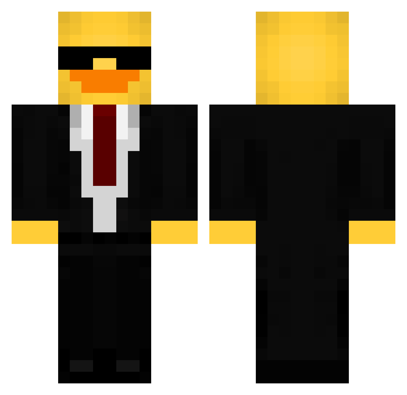 The_Dark_Poussin Minecraft skin, front and back view