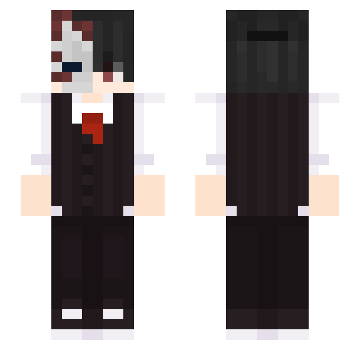 Suizure Minecraft skin, front and back view