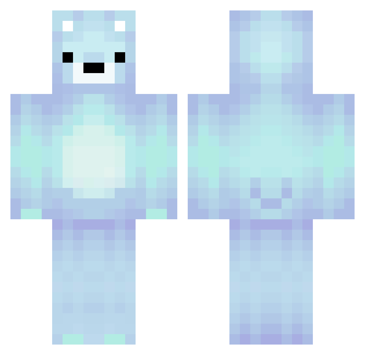 ZolkeBoi Minecraft skin, front and back view