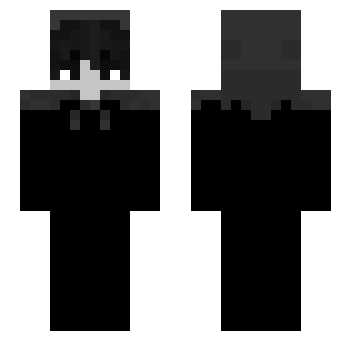 qExtra Minecraft skin, front and back view