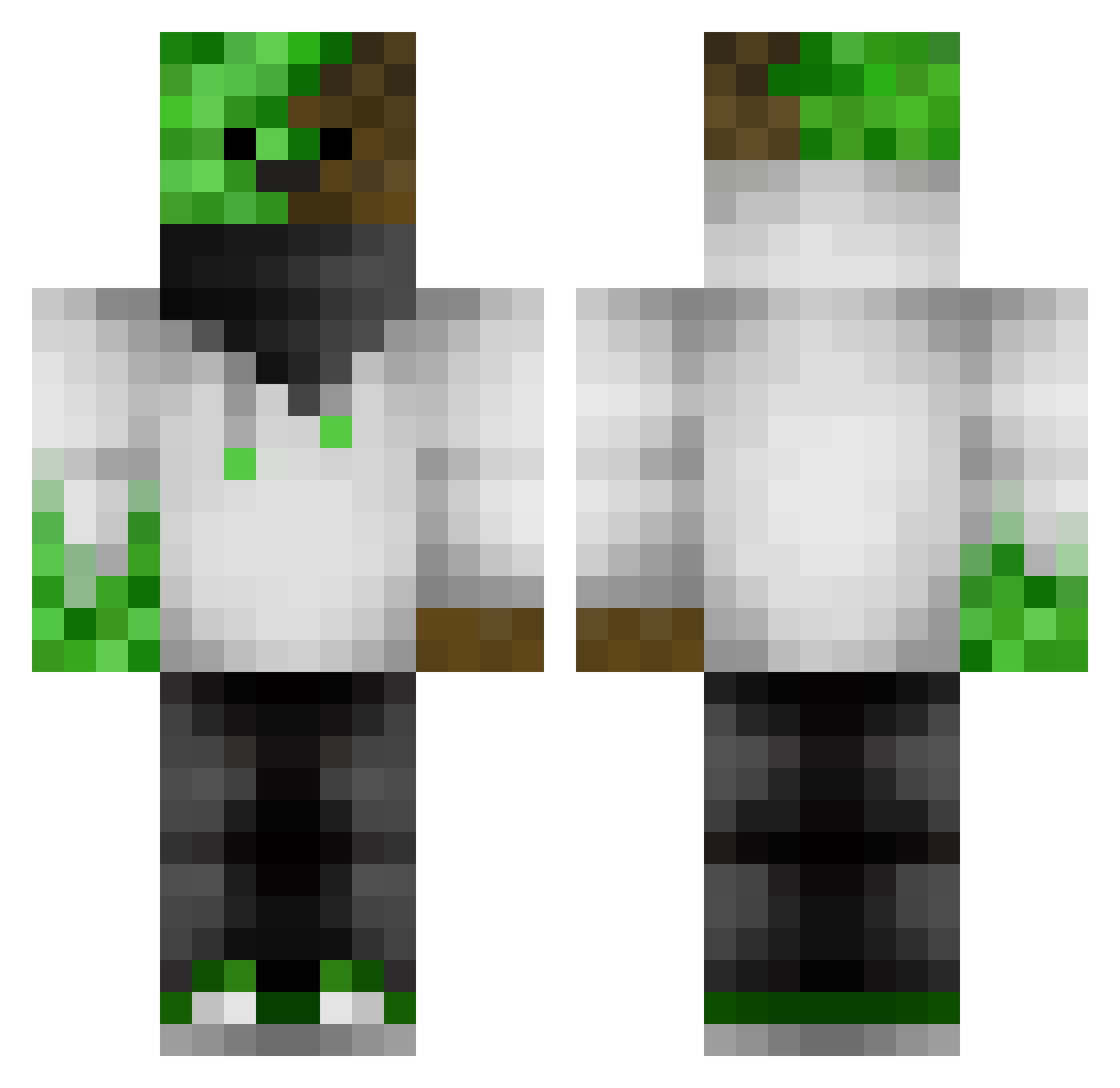 Railing Minecraft skin, front and back view