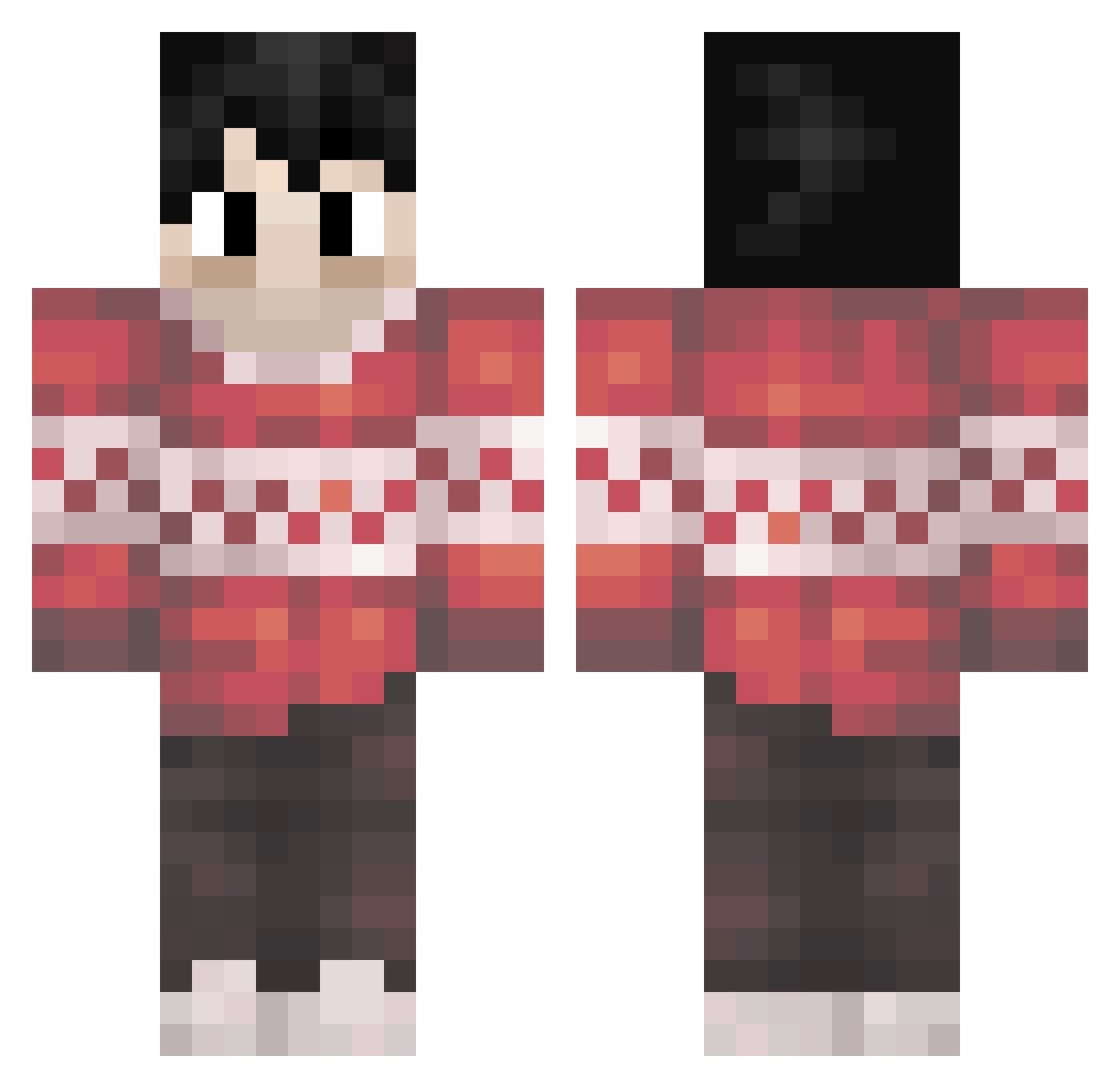 xxHANGOVER296 Minecraft skin, front and back view