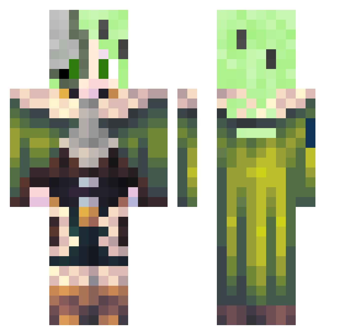 StepAxis Minecraft skin, front and back view