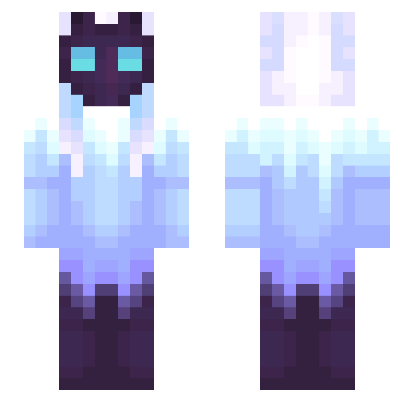 Sharki_e Minecraft skin, front and back view