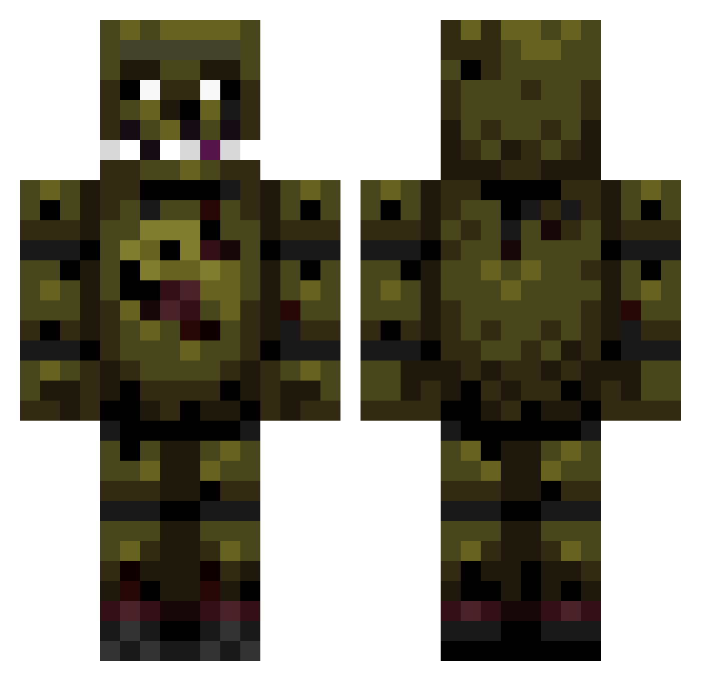 Ventil Minecraft skin, front and back view