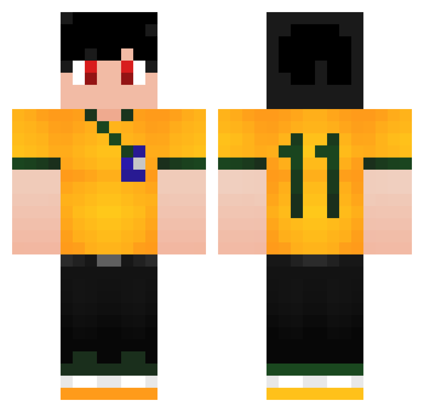 PedroowUS Minecraft skin, front and back view