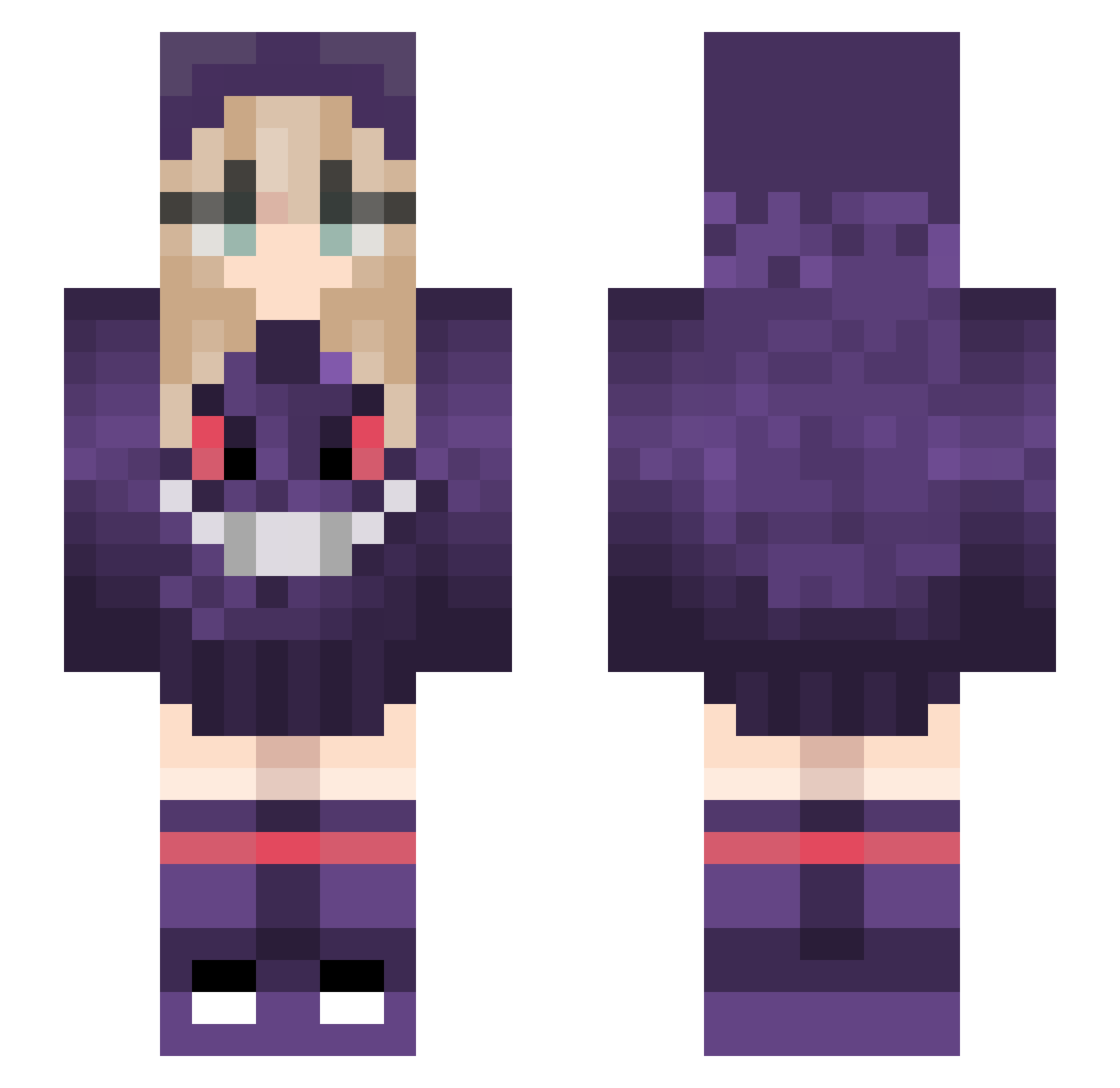 KuruxMika Minecraft skin, front and back view