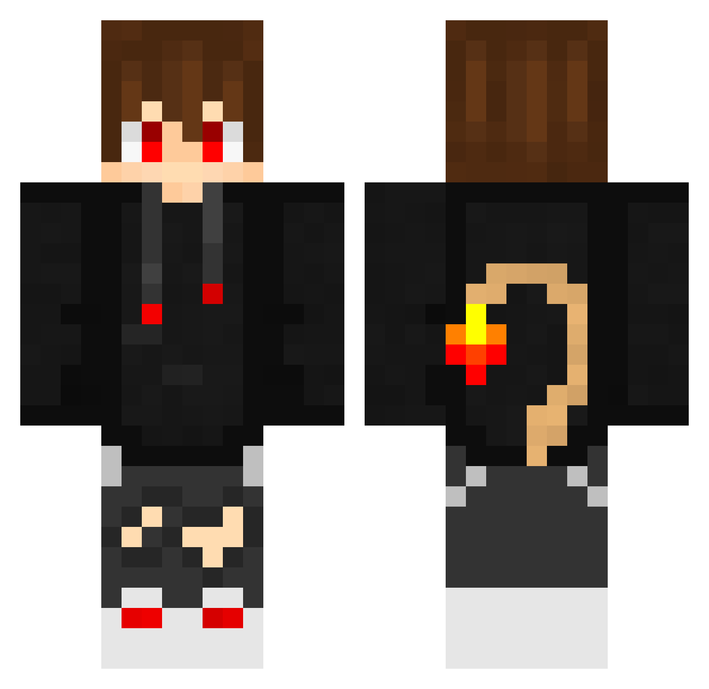 vulpin Minecraft skin, front and back view