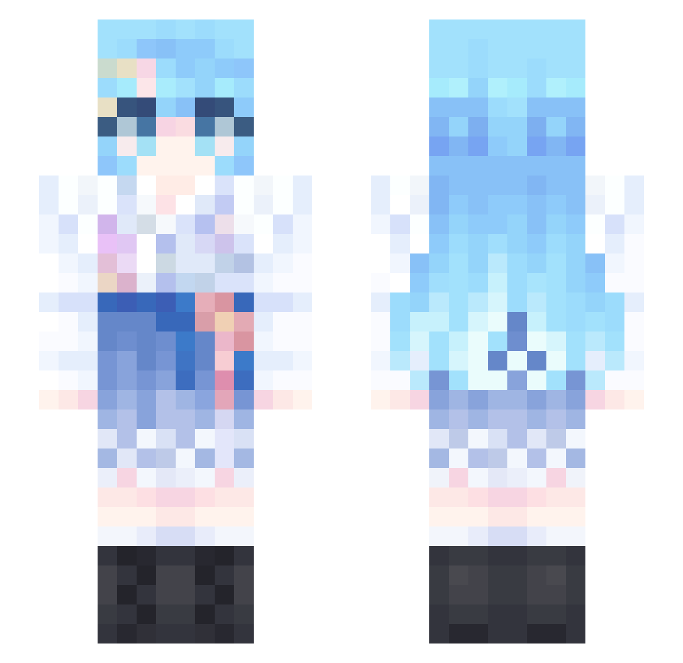 ggt852 Minecraft skin, front and back view
