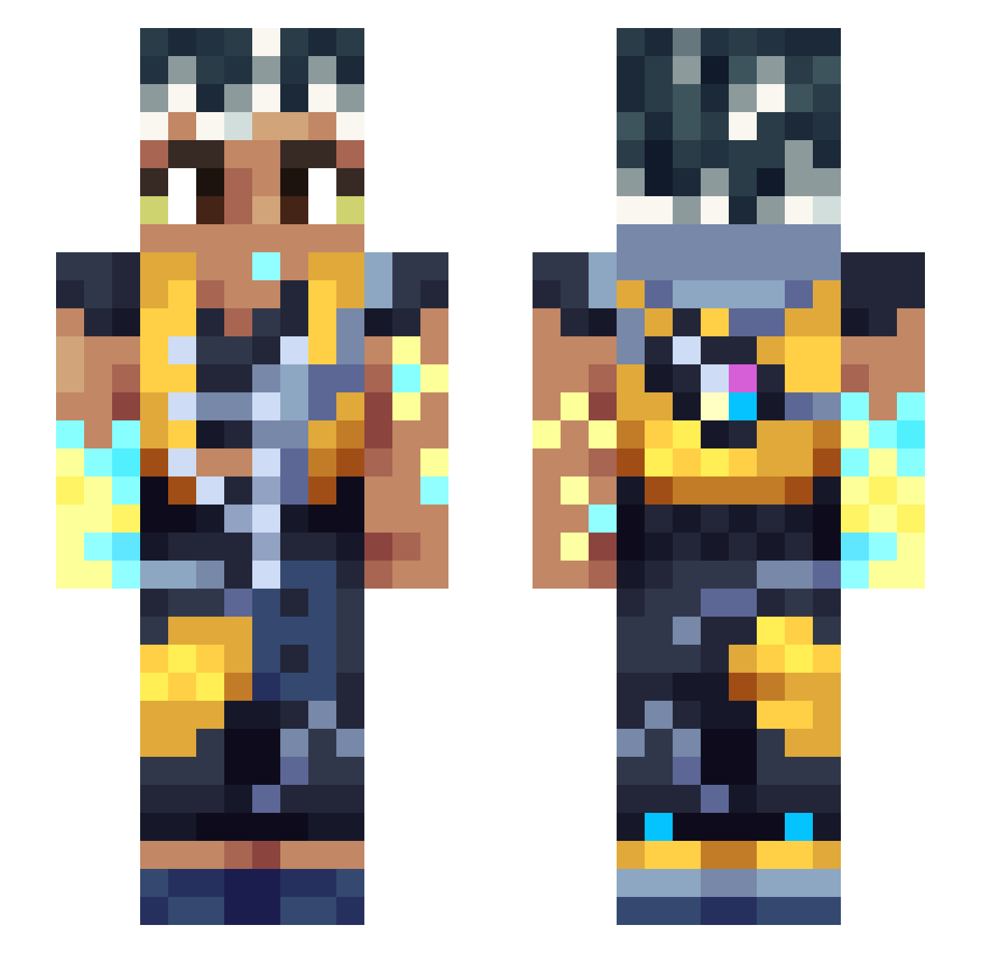 hhhkor Minecraft skin, front and back view