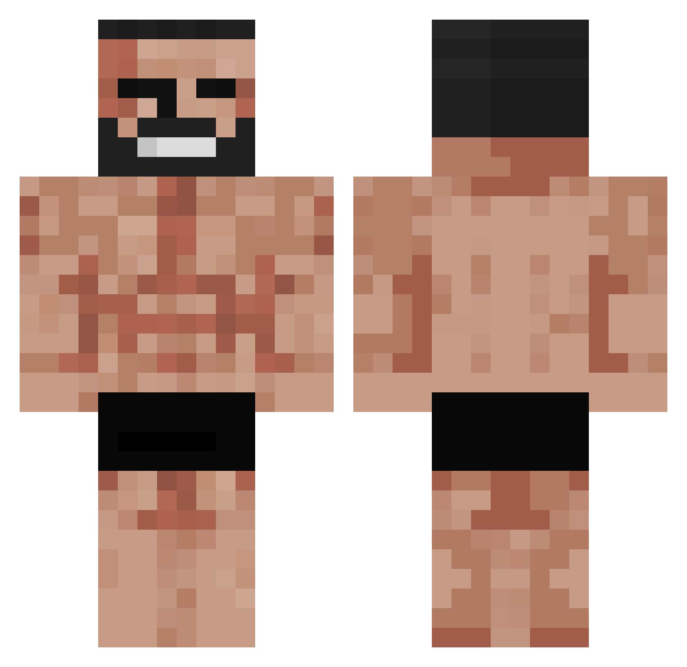 Lightenss Minecraft skin, front and back view
