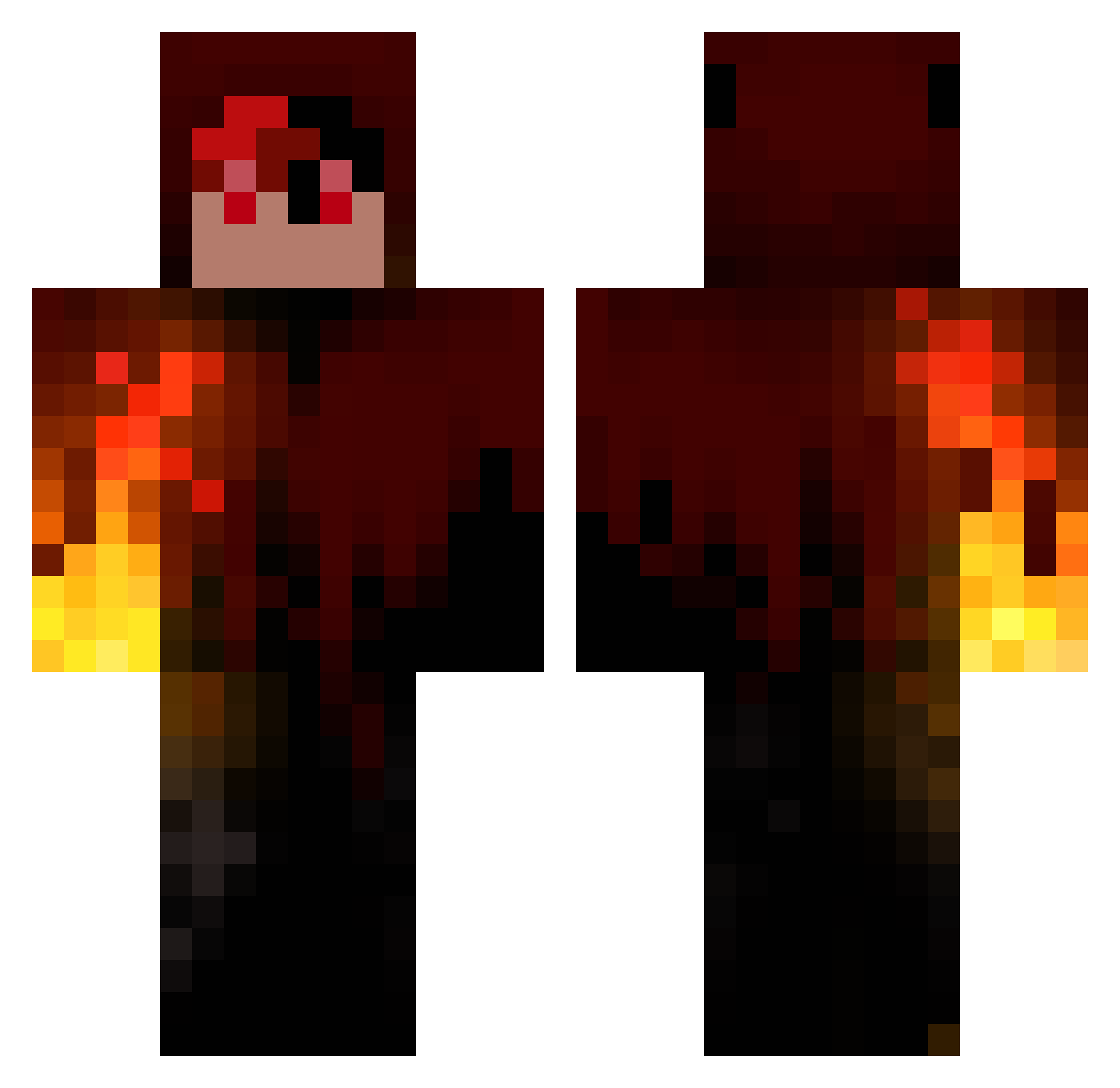 Wolfenow Minecraft skin, front and back view