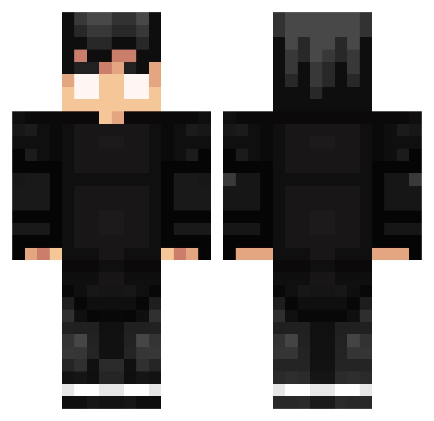 VAPEMEMBERSAYD Minecraft skin, front and back view