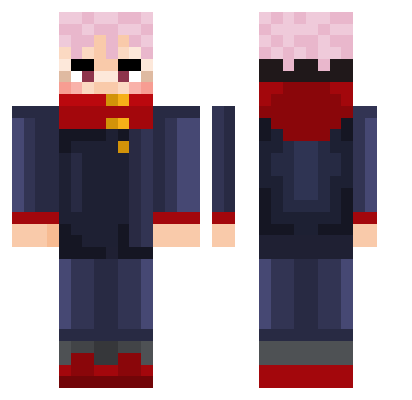Jotobangr Minecraft skin, front and back view