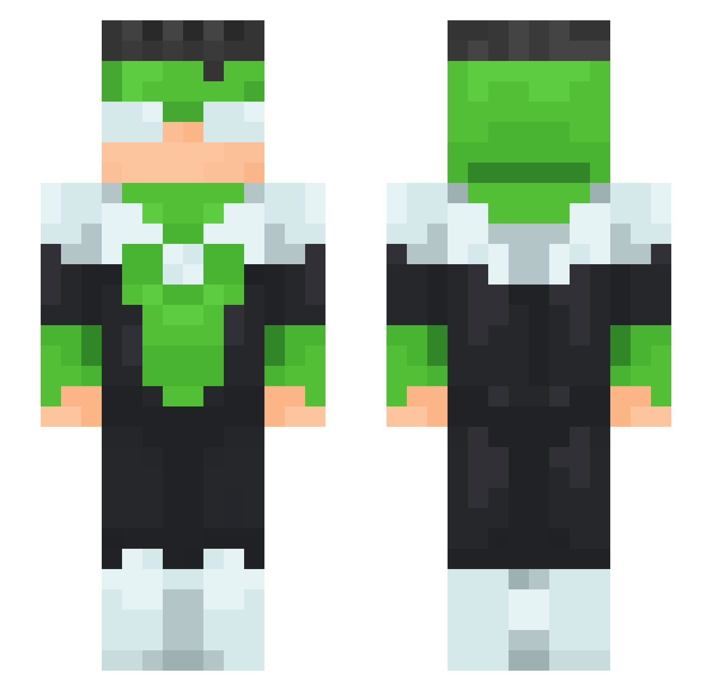 TPZord Minecraft skin, front and back view