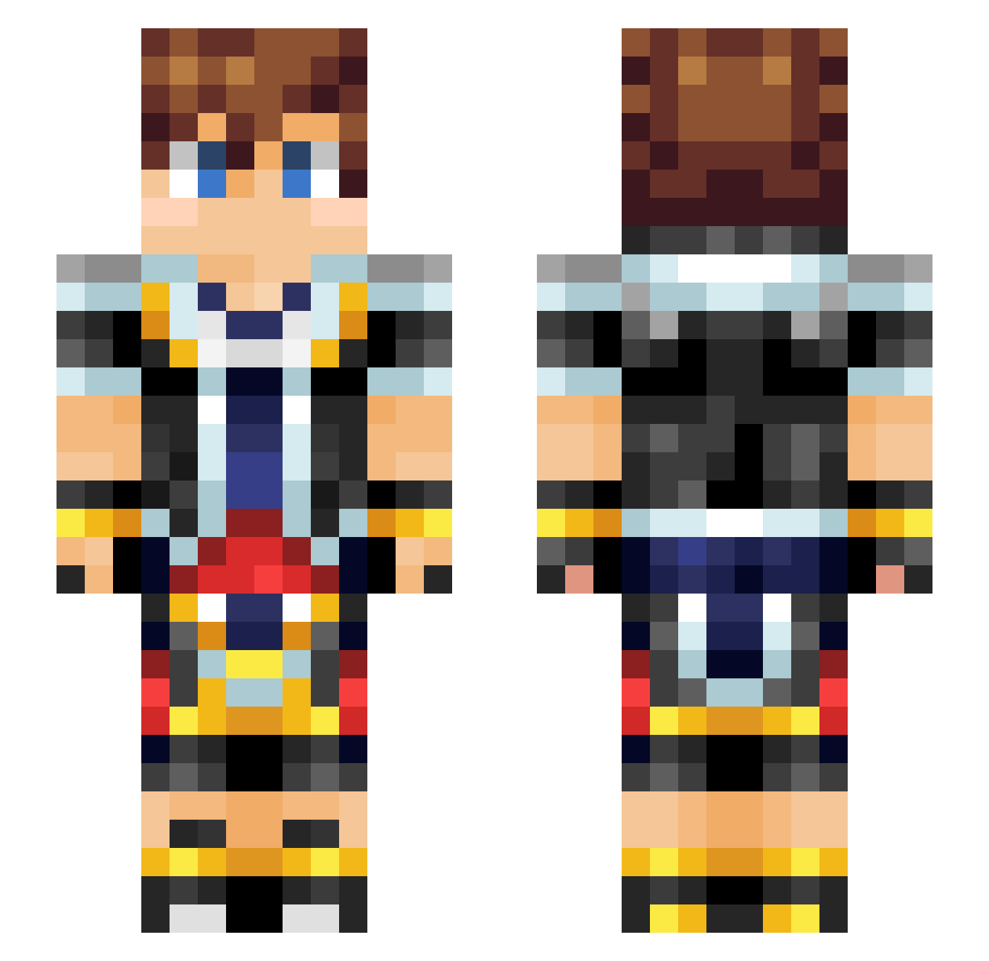 Monikoko Minecraft skin, front and back view