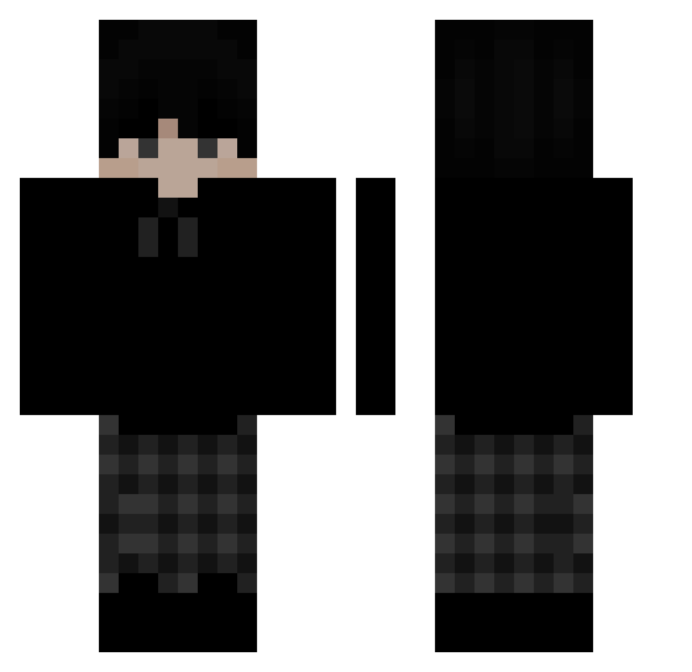 ztzy Minecraft skin, front and back view