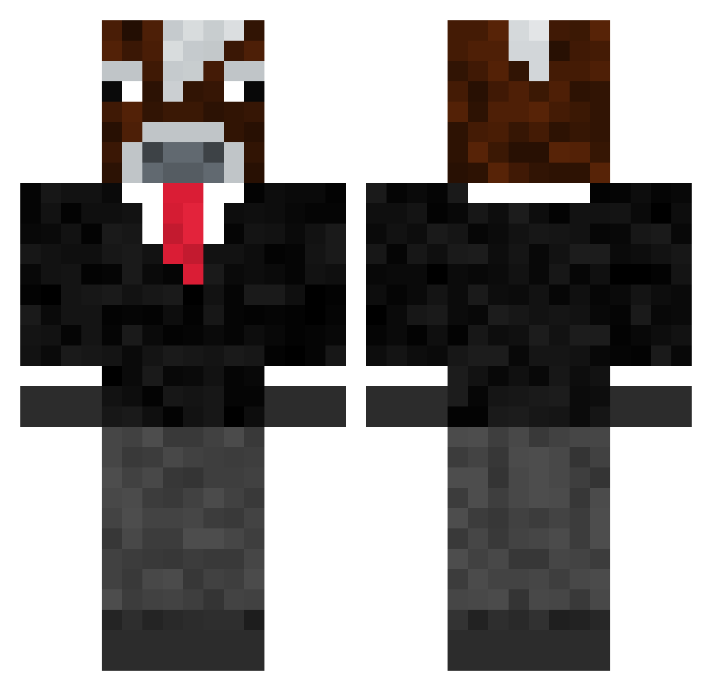 WorgenWheel Minecraft skin, front and back view