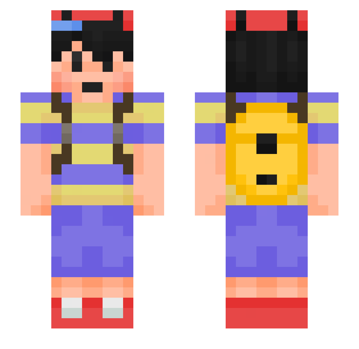 radicalfight Minecraft skin, front and back view