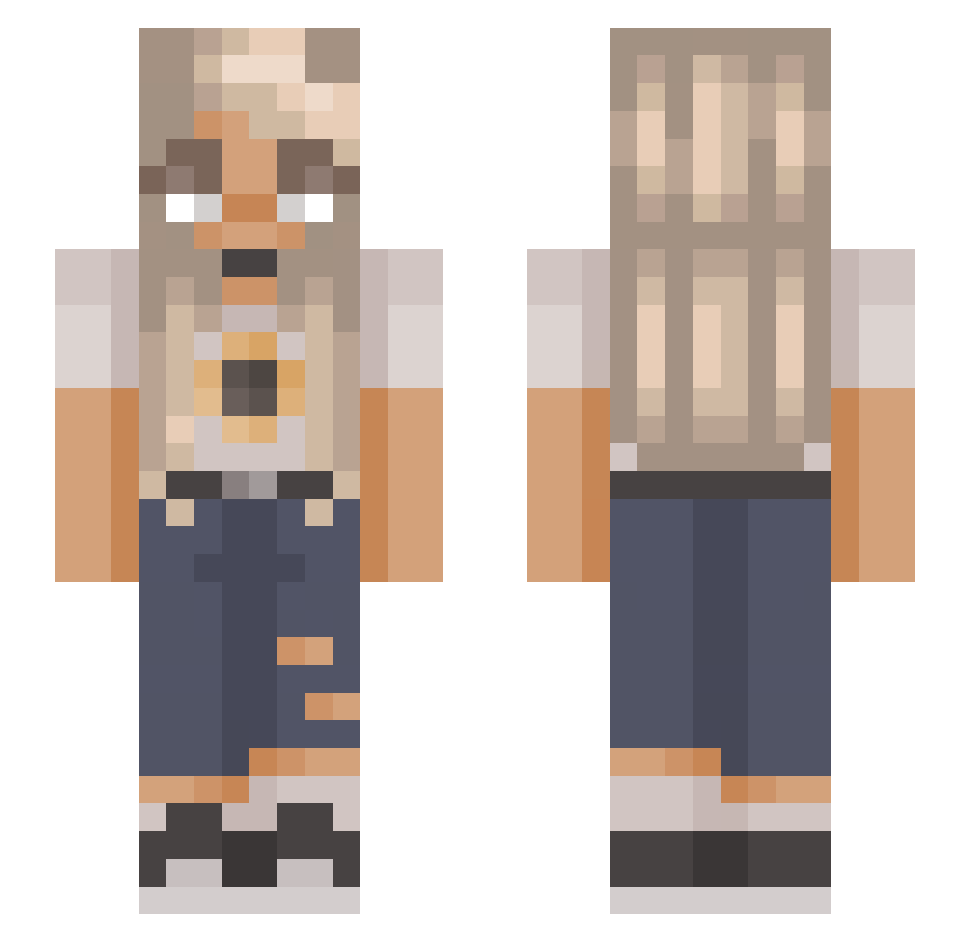 VanessaLily Minecraft skin, front and back view