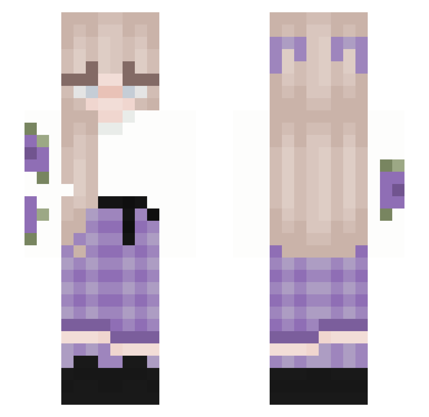Romyv12 Minecraft skin, front and back view