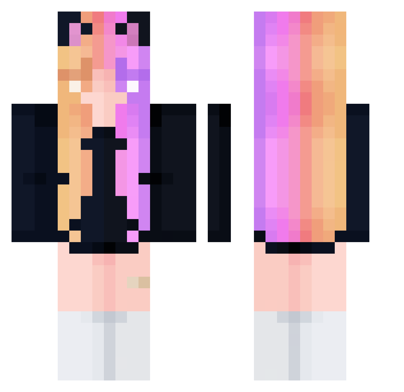 pykid3 Minecraft skin, front and back view