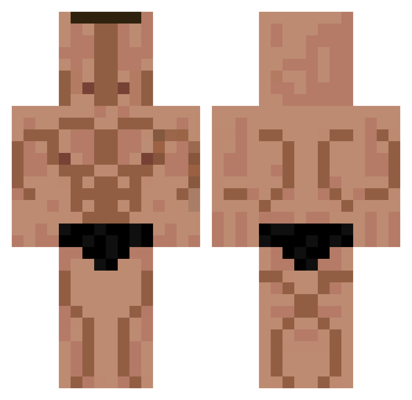 TheAmat Minecraft skin, front and back view