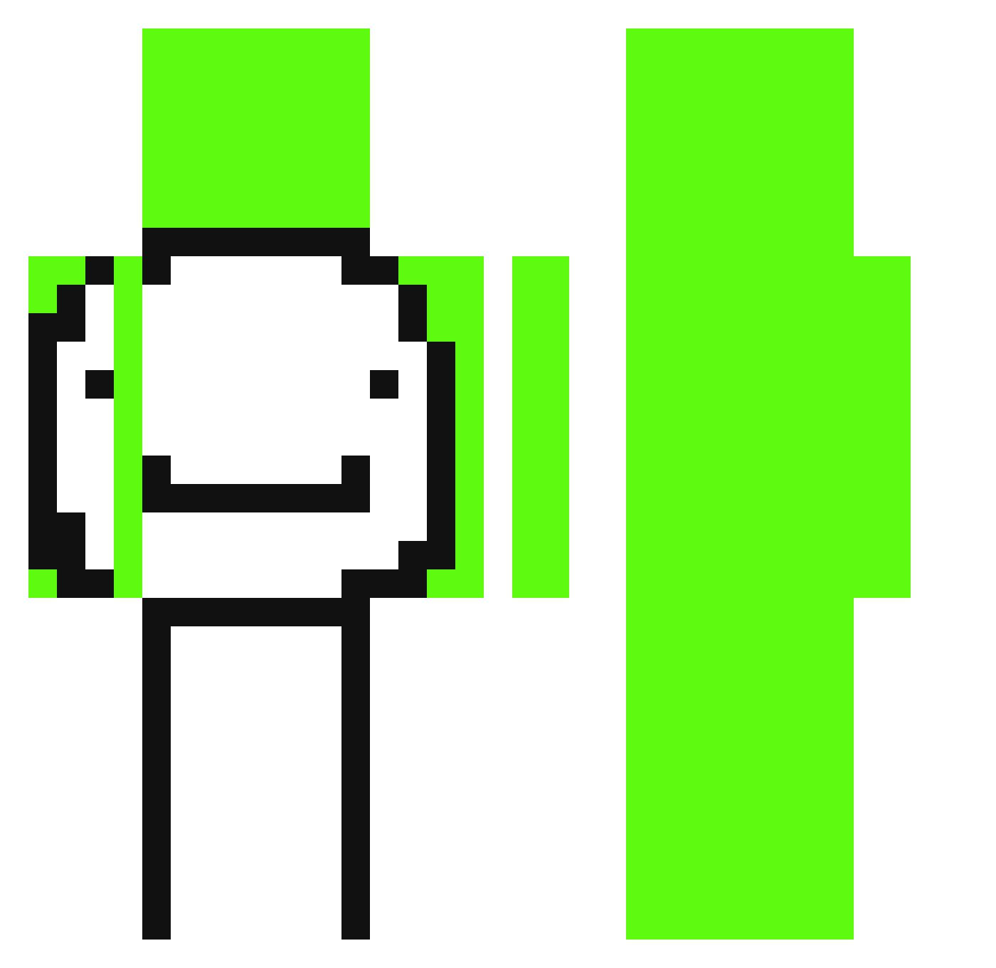 3nnu Minecraft skin, front and back view
