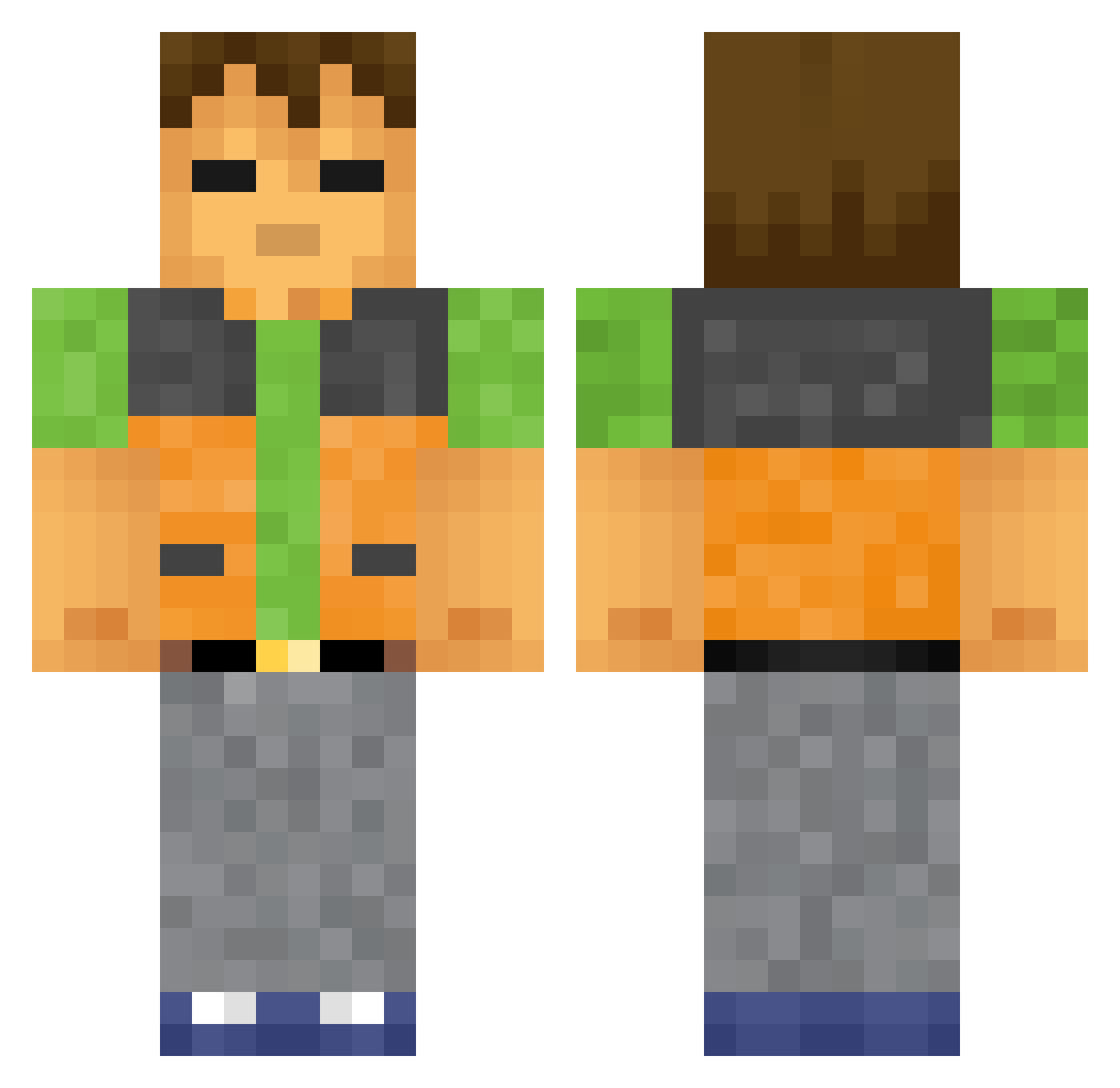XD_warrior_LOL Minecraft skin, front and back view