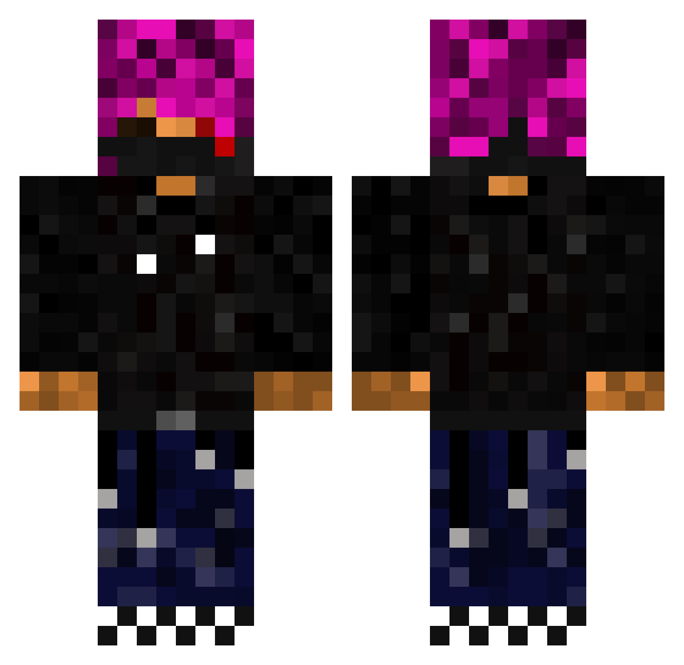 54chu Minecraft skin, front and back view